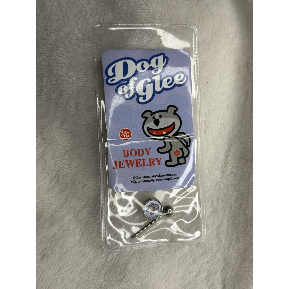 VTG Dog Of Glee Jim Benton Tongue Ring Piercing Barbell 14G Y2K Deadstock 00s
